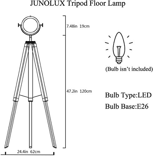 Contemporary Modern Wooden Farmhouse Tripod Floor Lamps for Living Room