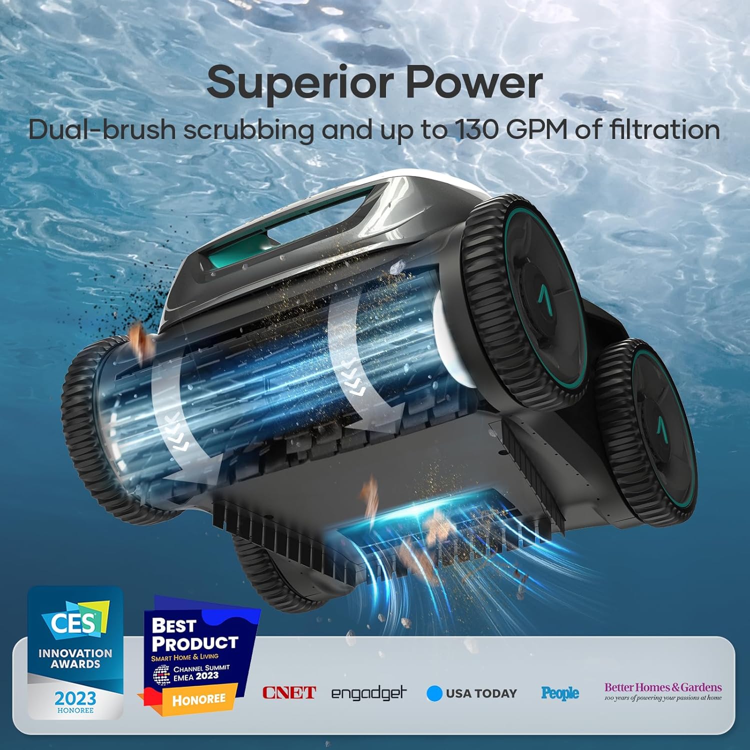 (2023 Upgrade) AIPER Seagull Pro Cordless Robotic Pool Cleaner, Wall Climbing Pool Vacuum Lasts up to 180 Mins, Quad-Motor System, Smart Navigation