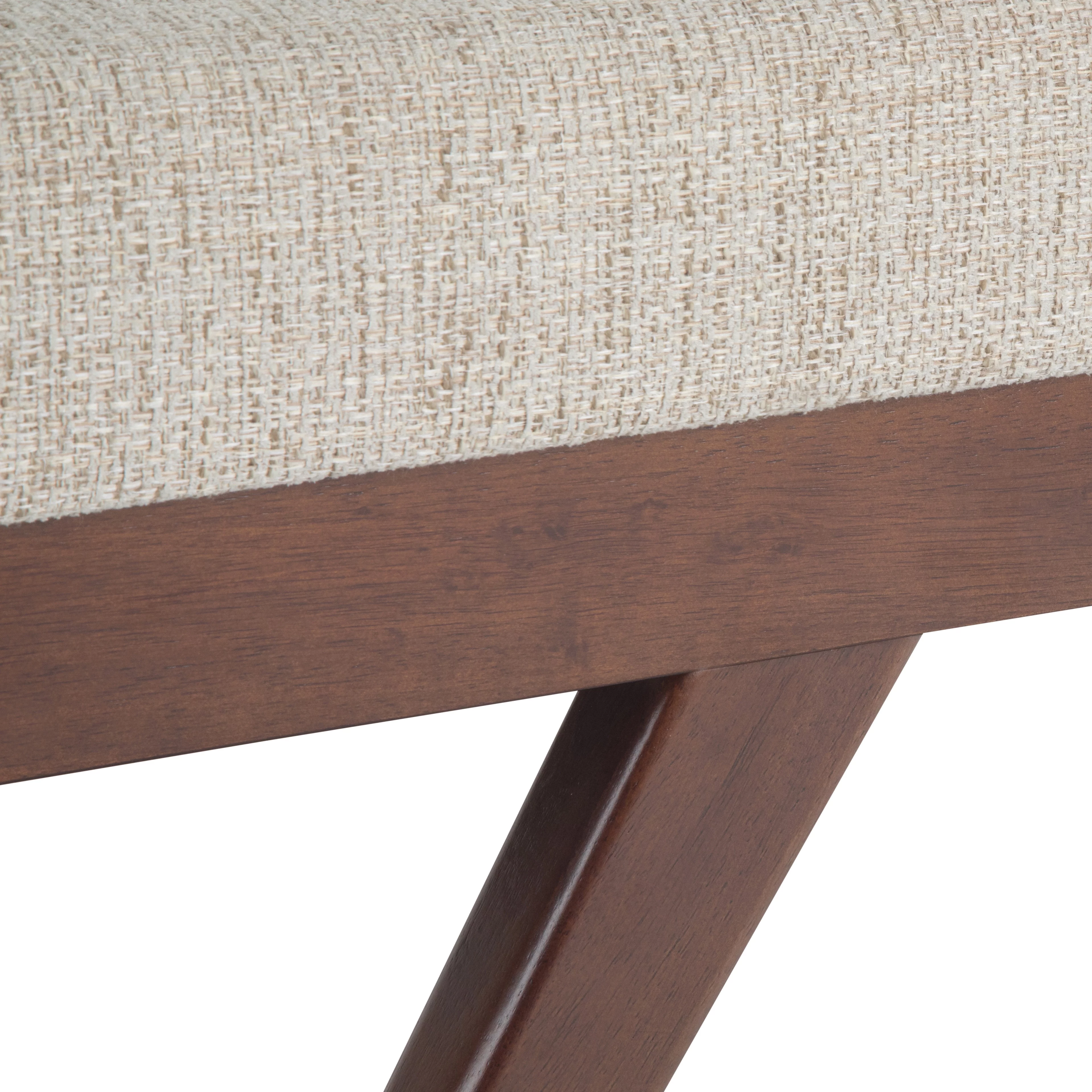 Simpli Home Chanelle Ottoman Bench in Platinum Tweed Look