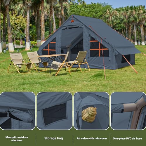SHANQUAN Inflatable Tent with Pump,4-6 Person Instant Glamping Camping Tents House