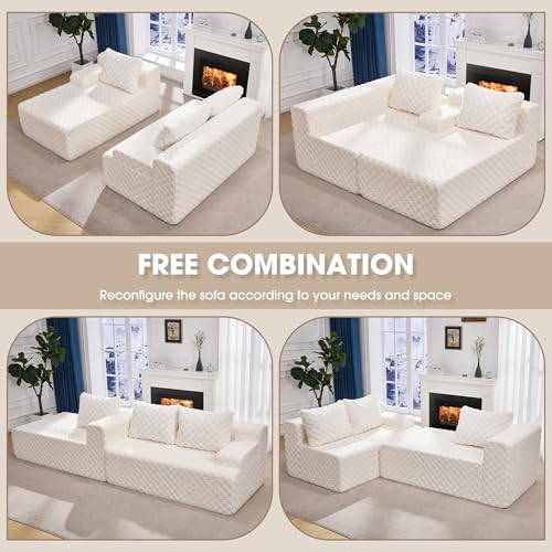 Modular Sectional Sofa Couches L-Shape Couch 3 Seat Modular Sofa Memory Foam Sectional Couches for Living Room
