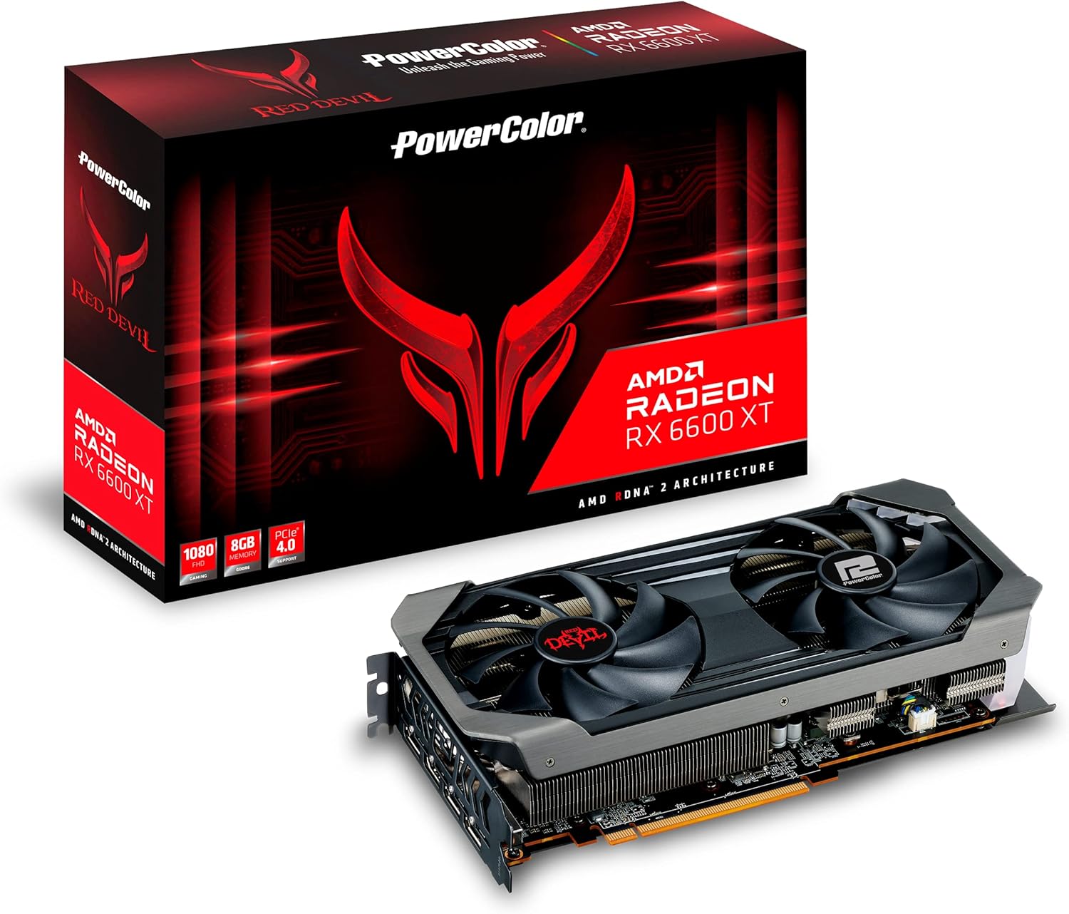 PowerColor Red Devil AMD Radeon RX 6600 XT Gaming Graphics Card with 8GB GDDR6 Memory, Powered by AMD RDNA 2, HDMI 2.1