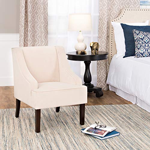 HomePop Velvet Swoop Arm Accent Chair, Suri Blue