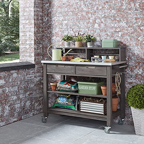 Homestyles Maho Golden Teak Potting Bench