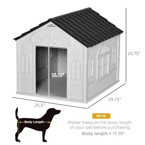 Outdoor Wooden Dog House,Waterproof Kennel with Deck and Sloped Roof,High Stability Pet Dog Cage for Small/Medium Puppy