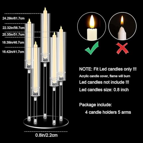 35inch 10pcs Black Candelabra Centerpieces for Tables 5 Arms Wedding centerpieces for Decorations