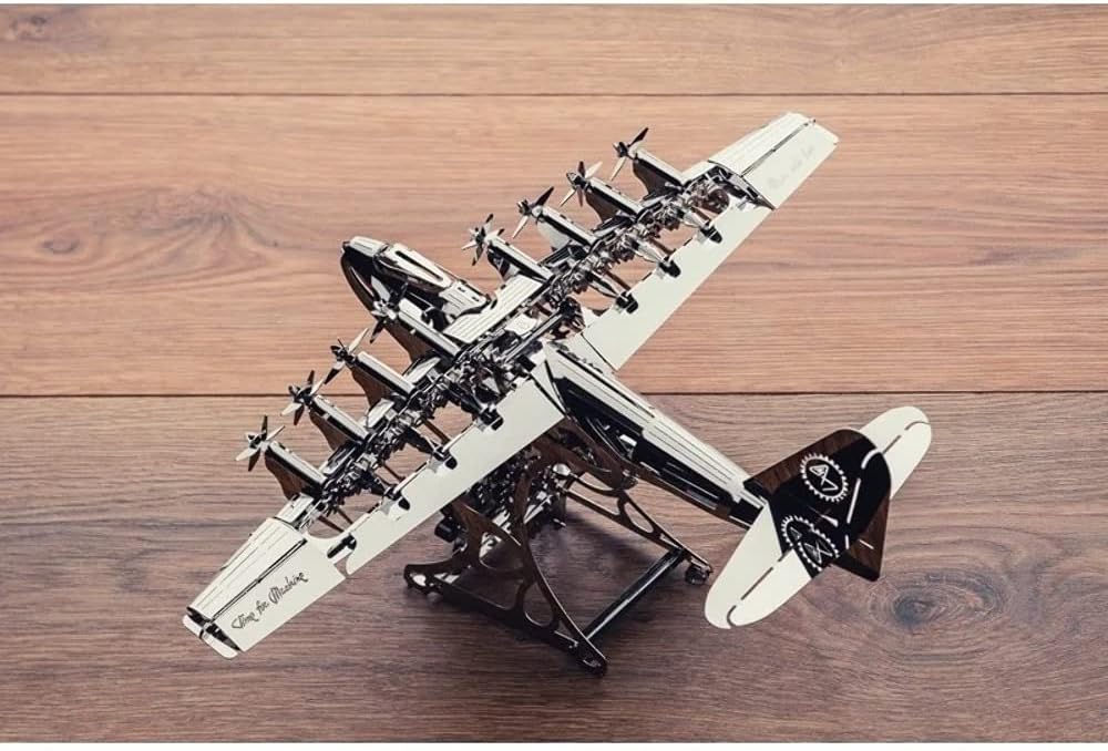 Model Airplane Kit with Tool kit- DIY Scale Model - 3D Model kit Heavenly Hercules - Moving Wind-Up Airplane Model | 3D Puzzle for Adults