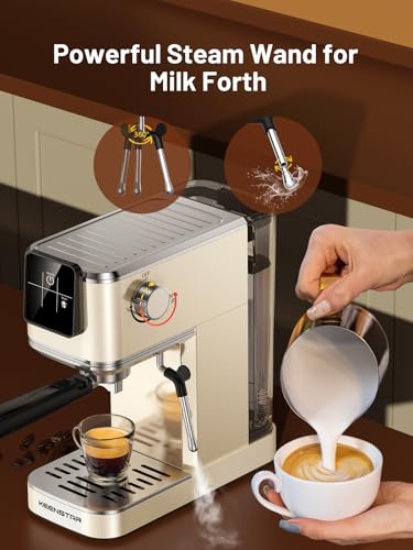 20Bar Espresso Machine with Rapid Cold Brew, Hot & Iced Coffee Machine, Espresso Maker with Milk Frother Steam Wand