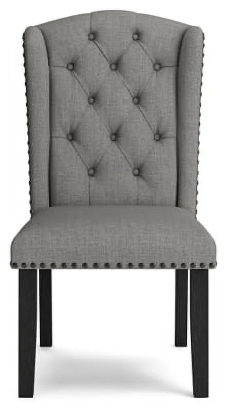 Signature Design by Ashley Jeanette Modern Tufted Dining Upholstered Side Chair, 2 Count, Gray