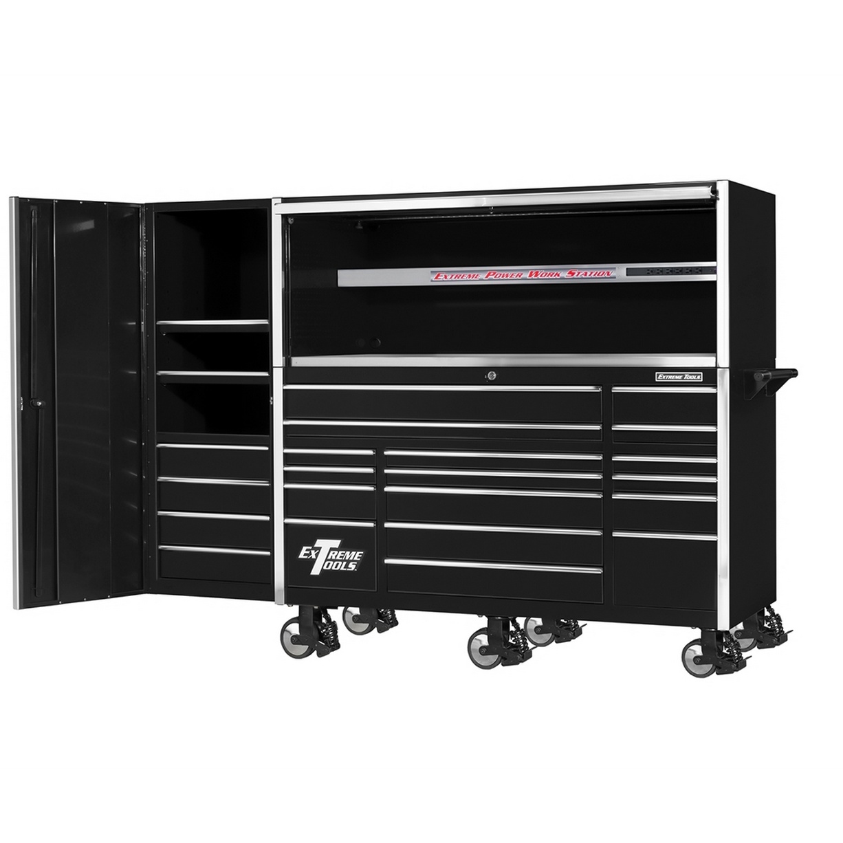 used toolbox72 21 Drawers Professional Roller Cabinet, Extreme Power Workstation Hutch & Side Cabinet Combo