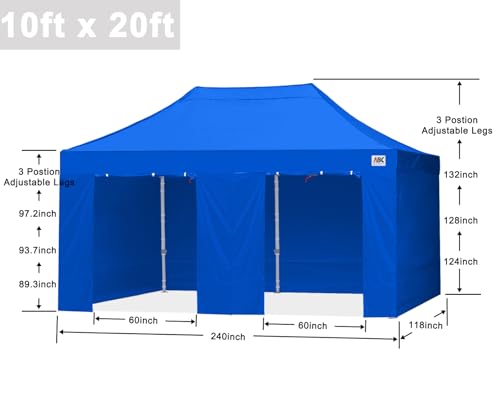 ABCCANOPY Easy Pop Up Canopy Tent with Sidewalls 10x10 Commercial -Series, White
