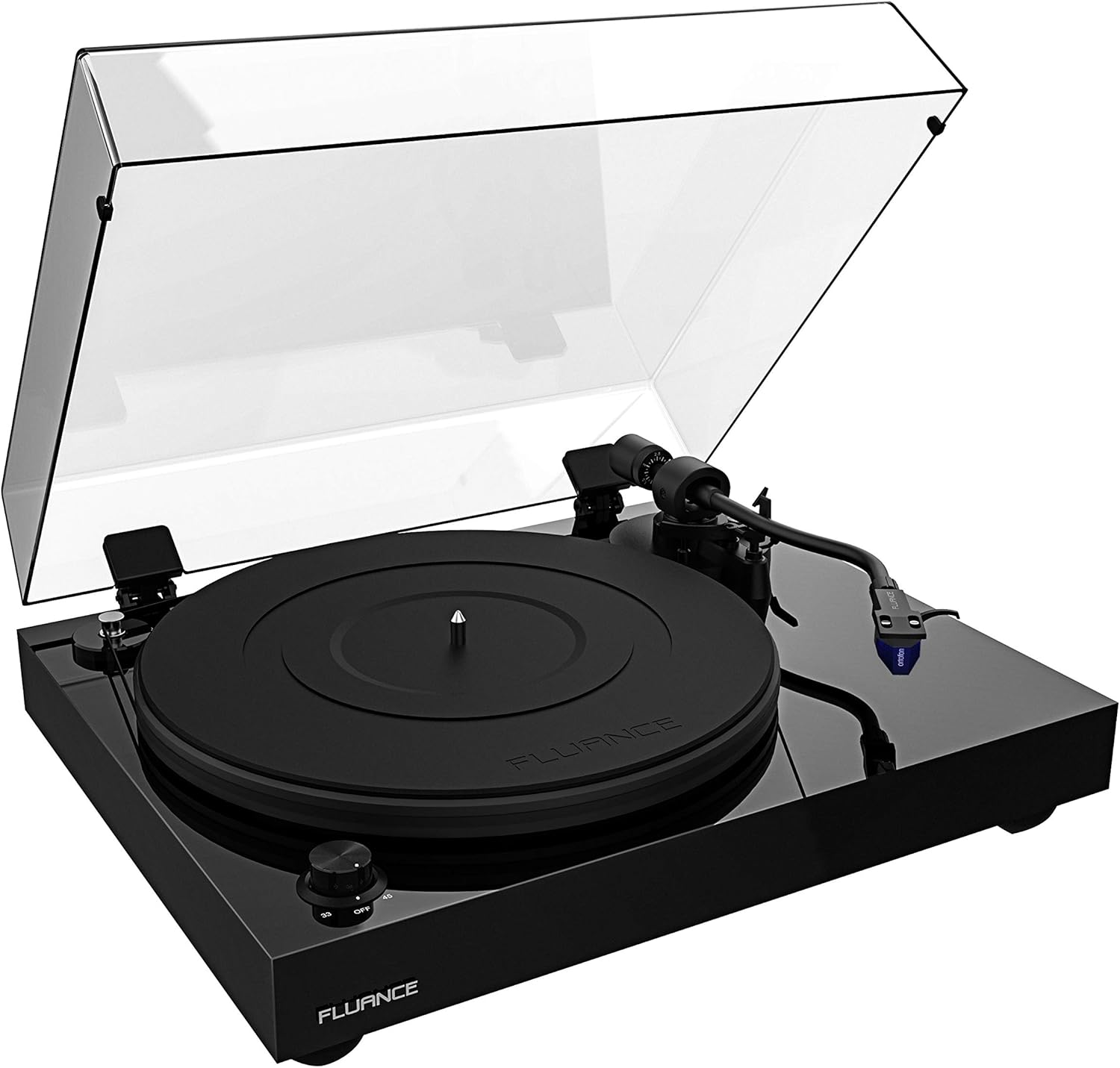 Fluance RT84 Reference High Fidelity Vinyl Turntable Record Player with Ortofon 2M Blue Cartridge, Speed Control Motor, Solid Wood Plinth
