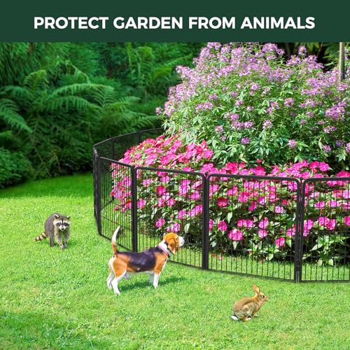 FXW Garden Fence 40in(H) x 36.0ft(L), 16 Panels Decorative Dog Fence Outdoor for The Yard – Heavy Duty Metal Animal Barrier for Dog and Rabbit