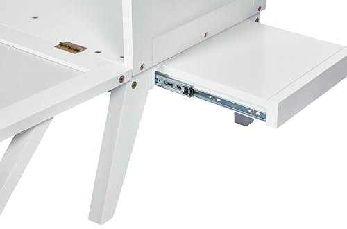 Queen Murphy Bed with Desk and Removable Shelves on Each Side, Murphy Bed Chest Murphy Bed Frame w/USB Port for Home Office, Studio or Guest Room