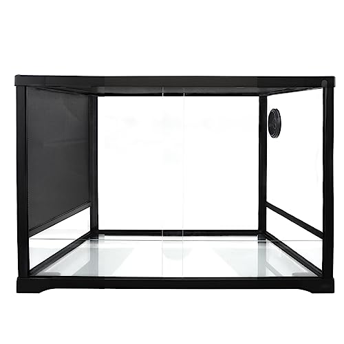 AIICIOO Reptile Glass Tank - 24 x 18 x 18 Inches Knock Down Full View Natural Terrarium for Chameleon Gecko Corn Snake Iguana & Lizard Aquarium