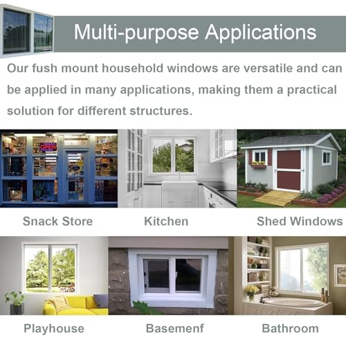 Basement Window, 30 29 28 27 26 25 24 23 22 21 20 Inch Large Mobile Home Windows Replacement with Tempered Glass & Screen