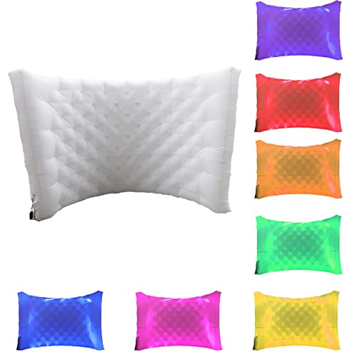 White Inflatable Photo Booth Wall with Led Lights(16 Colors Changing), Inflatable Tent(8.3x4x8.3 ft) Inner Air Blower for Parties Anniversary Events