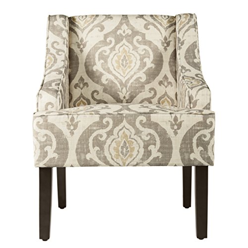 HomePop Velvet Swoop Arm Accent Chair, Suri Blue
