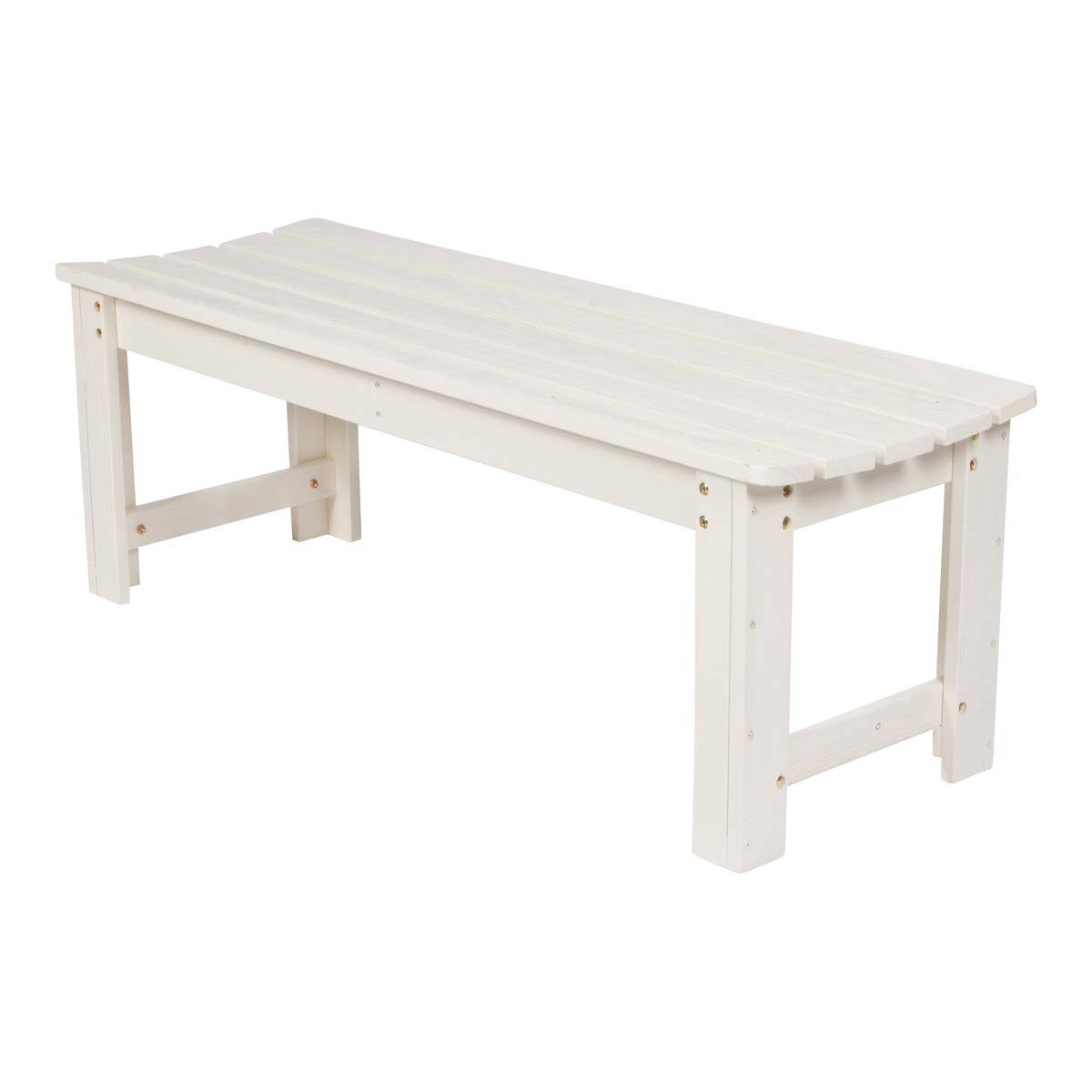 Shine Company 4204EW Backless Garden Bench, 4 ft, Eggshell White