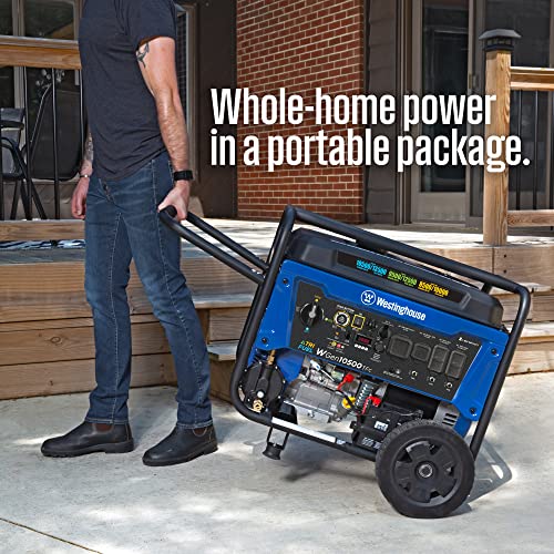 Westinghouse 13500 Peak Watt Tri-Fuel Home Backup Portable Generator, Remote Electric Start, Transfer Switch Ready, Gas, Propane