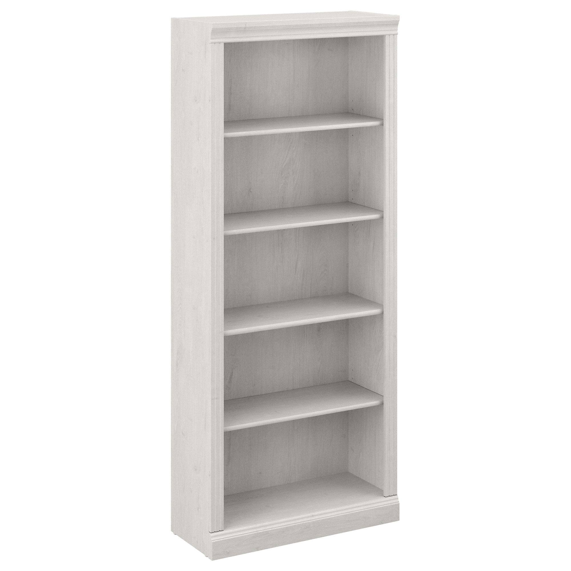 Bush Furniture Saratoga Tall 5 Shelf Bookcase, 30W, Linen White Oak