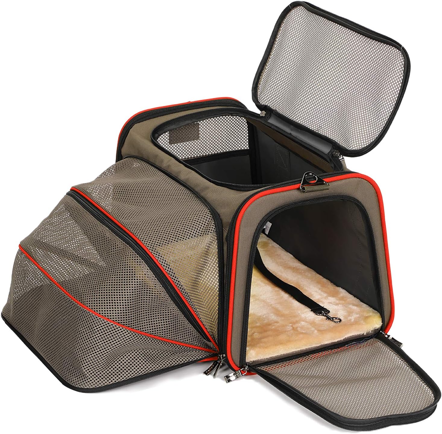 Petsfit Expandable Cat Carrier Dog Carriers,Airline Approved Soft-Sided Portable Pet Travel Washable Carrier for Kittens,Puppies