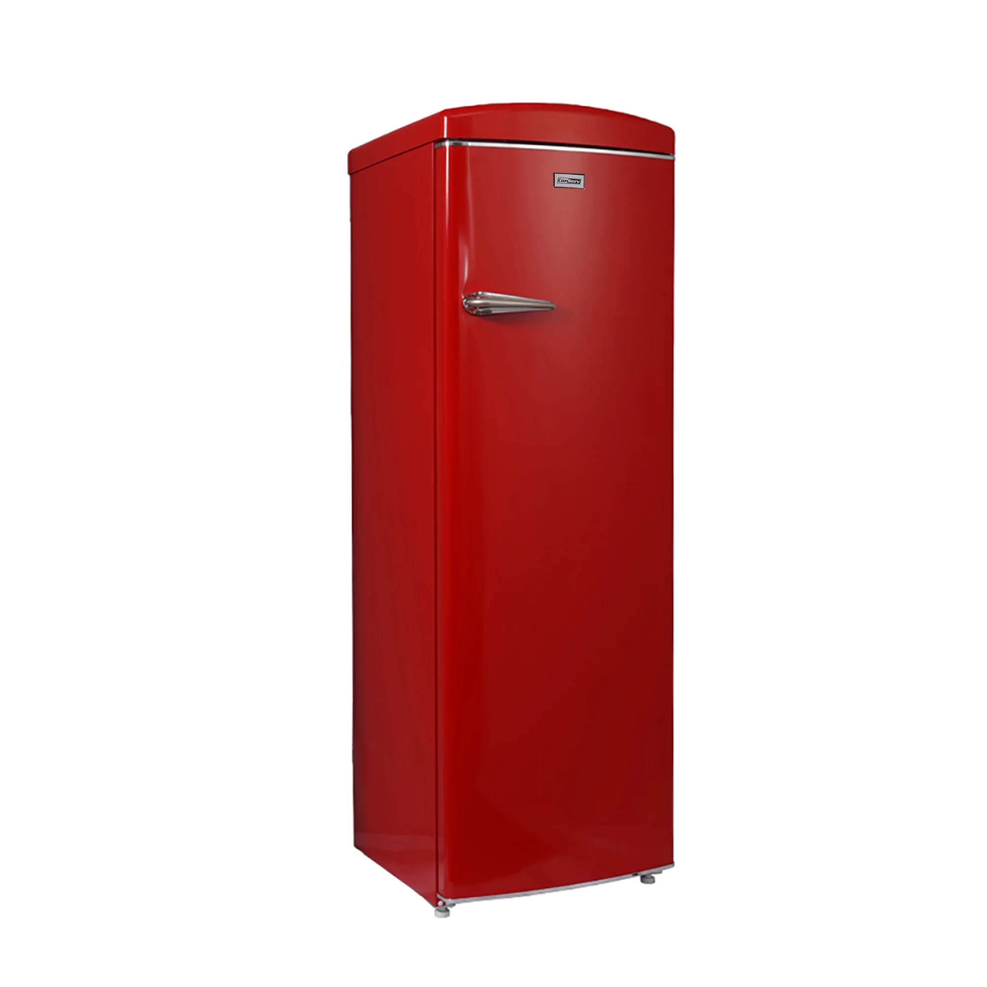 Conserv 8.3 cu. ft. Red Classic Retro Upright Freezer Frost Free with Compressor Cooling , Adjustable Feet and Sleek Retro Design