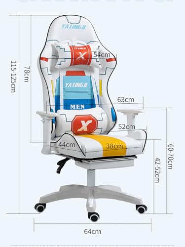 Ergonomic Gaming Chair Recliner Adjustable Desk Chair Comfortable Hight Leather Swivel Computer Chair with 360°for Adult Teen Office Or Gaming Big