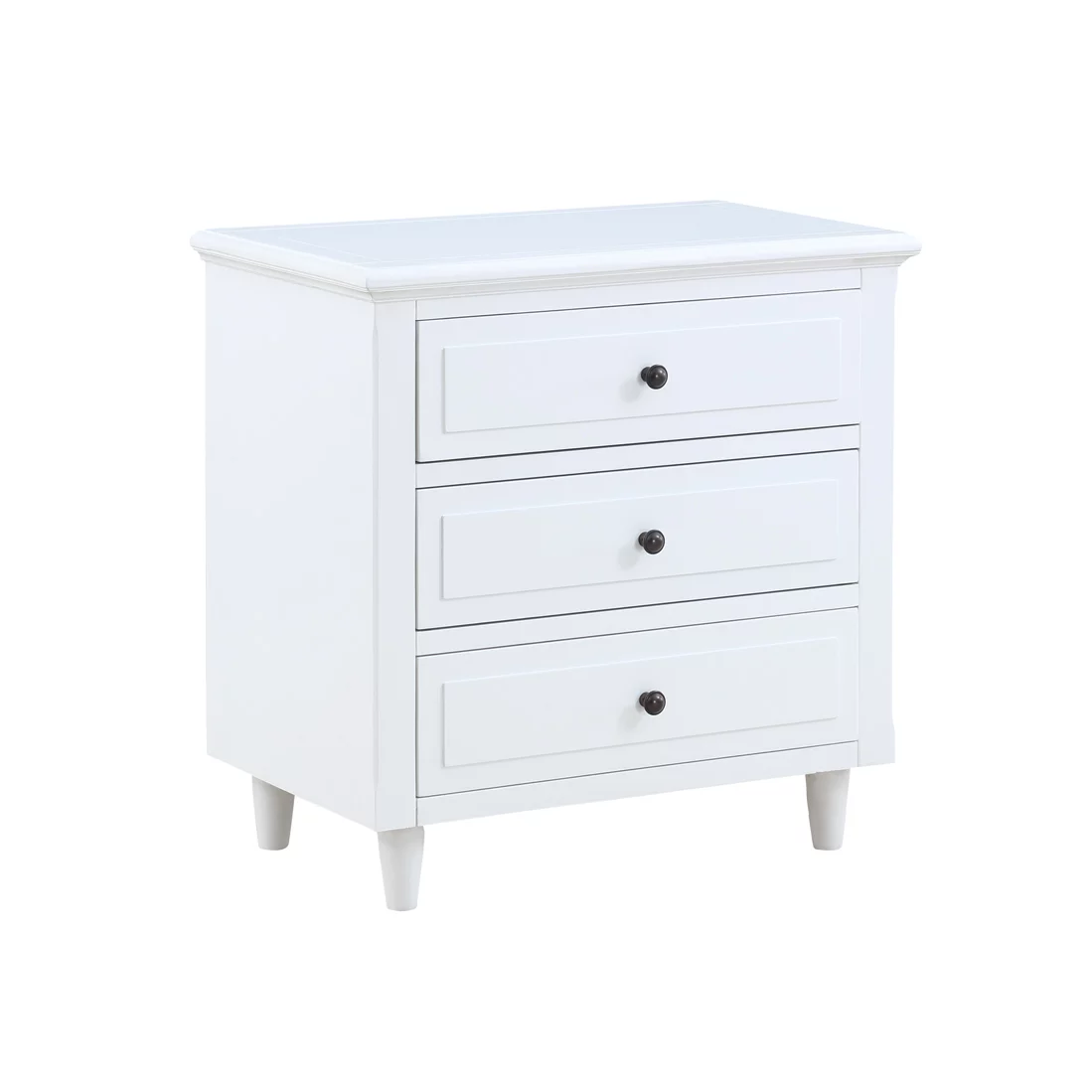 EUROCO 27.9" Oversized 3-Drawer Nightstand ,Solid Wood End Table Storage Cabinet for Bedroom, Living Room, White