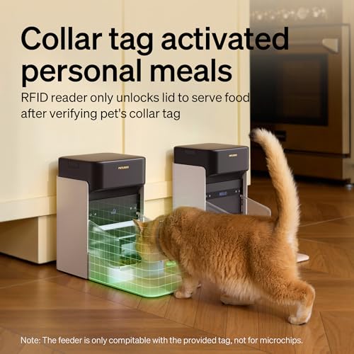 PETLIBRO Upgraded RFID Automatic Cat Feeder, 5G Wi-Fi Automatic Pet Feeder, 3L Auto Cat Feeder App Control with Light Collar Tag