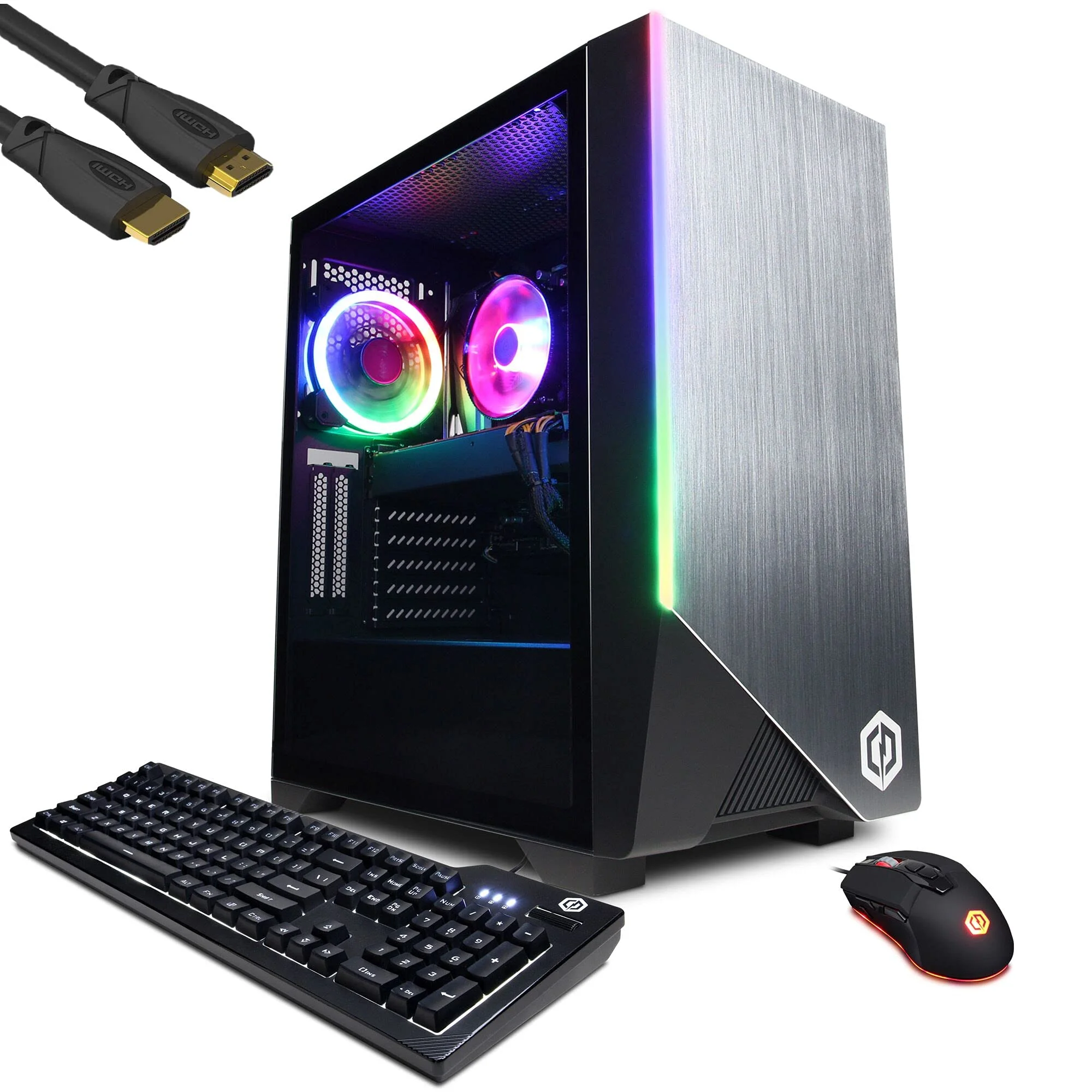 CyberpowerPC Tivdio Gamer Xtreme VR Gaming Desktop PC, GeForce RTX 3060, AMD Ryzen 7 3700X, 16GB RAM, 240GB SSD, 1TB HDD, HDMI/DP/DVI, Wi-Fi 6