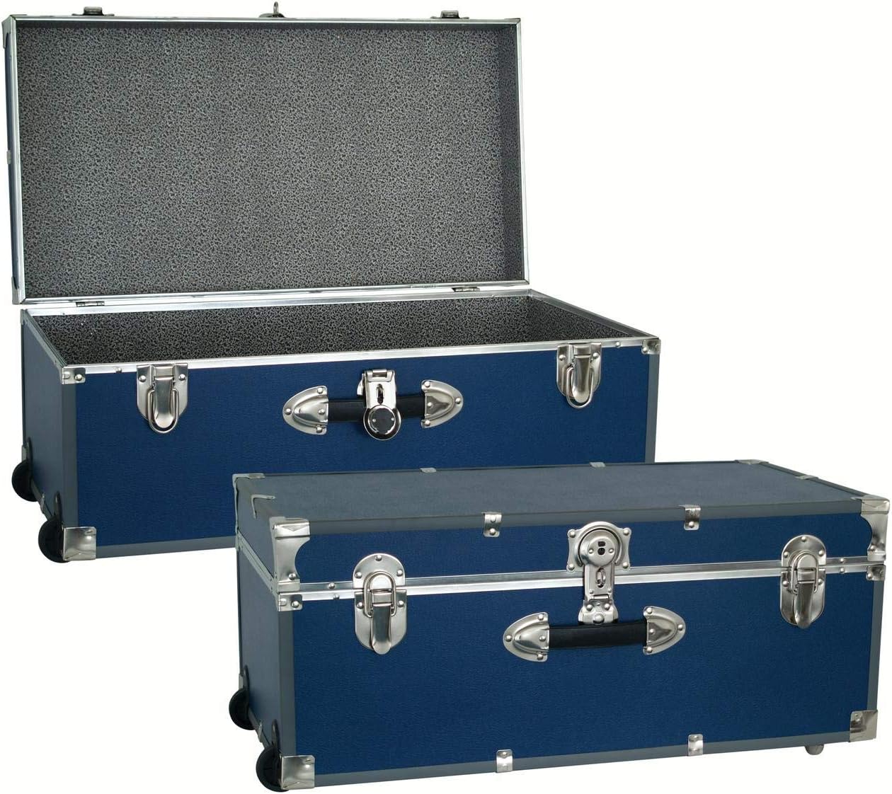 Seward Trunk 30-inch Footlocker Trunk with Wheels Blue