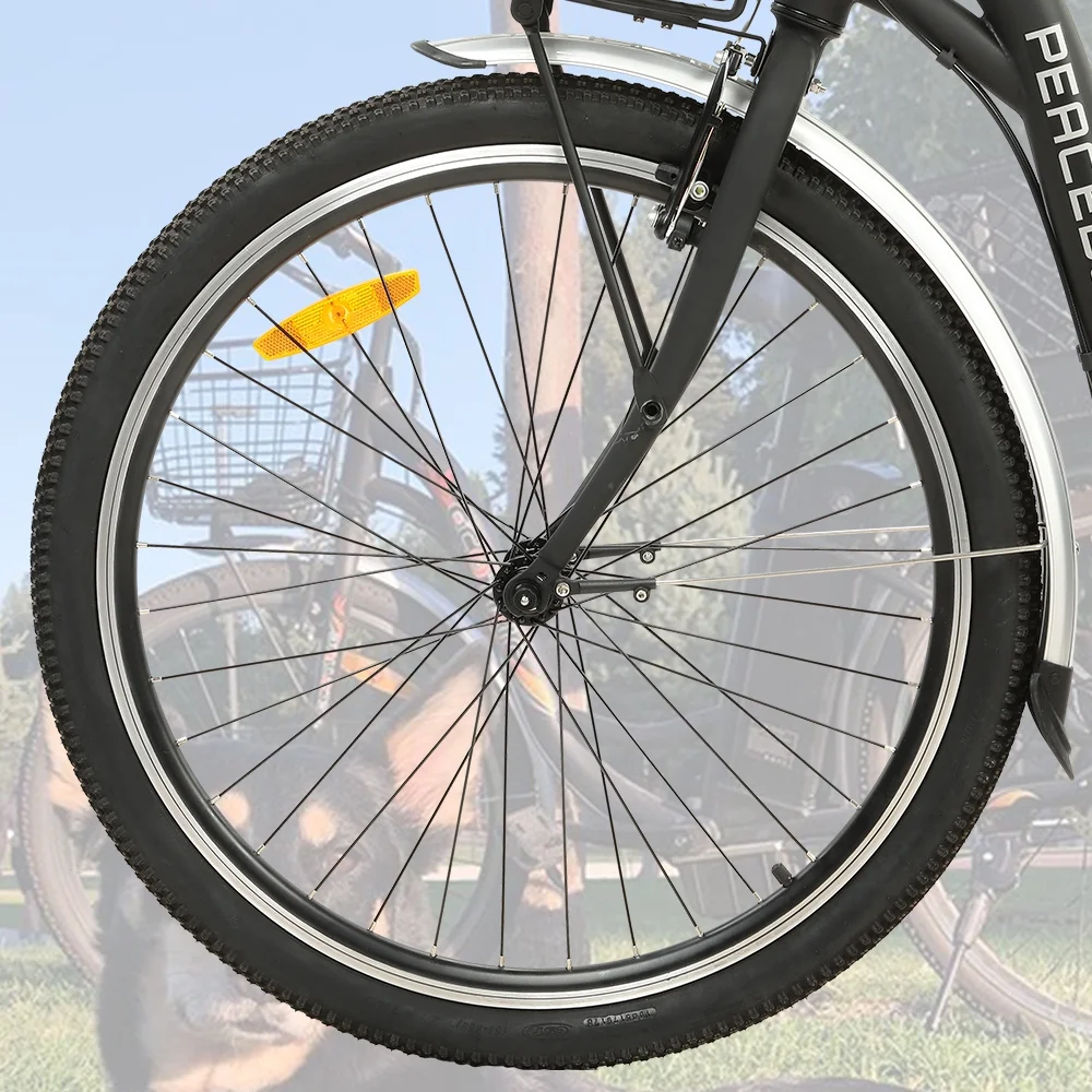ECOTRIC Electric City 350 W Motor Cruiser Bicycle 26" 20 MPH Cityscape with Basket Removable Lithium Battery Step Through E-bike Commute for Adult