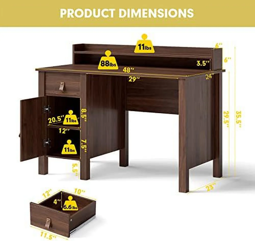 xrboomlife White Computer Desk with  Drawer &amp