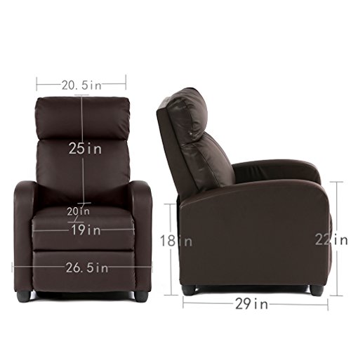 BestMassage | Recliner Chair | with 2 Point Massage Function | Black | with Lumbar Support, Adjustable Push Back, Wide Armrests