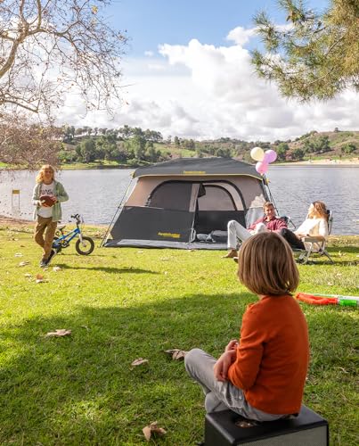 FanttikOutdoor Instant Cabin Tent 6/8/10/12 Person Camping Tent Setup in 60 Seconds with Rainfly & Windproof Portable with Carry Bag for Family