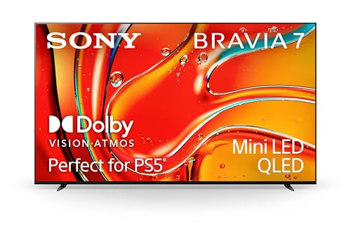 Sony 75 Inch Mini LED QLED 4K Ultra HD TV BRAVIA 7 Smart Google TV with Dolby Vision HDR and Exclusive Features for PlayStation®5 (K-75XR70)