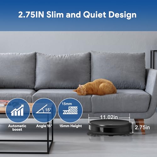 Robot Vacuum and Mop: 2-In-1 Robotic Vacuum Gyroscope Navigation Z-Zag Cleaning & Alexa/APP Control& Tangle-Free& Schedule Cleaning