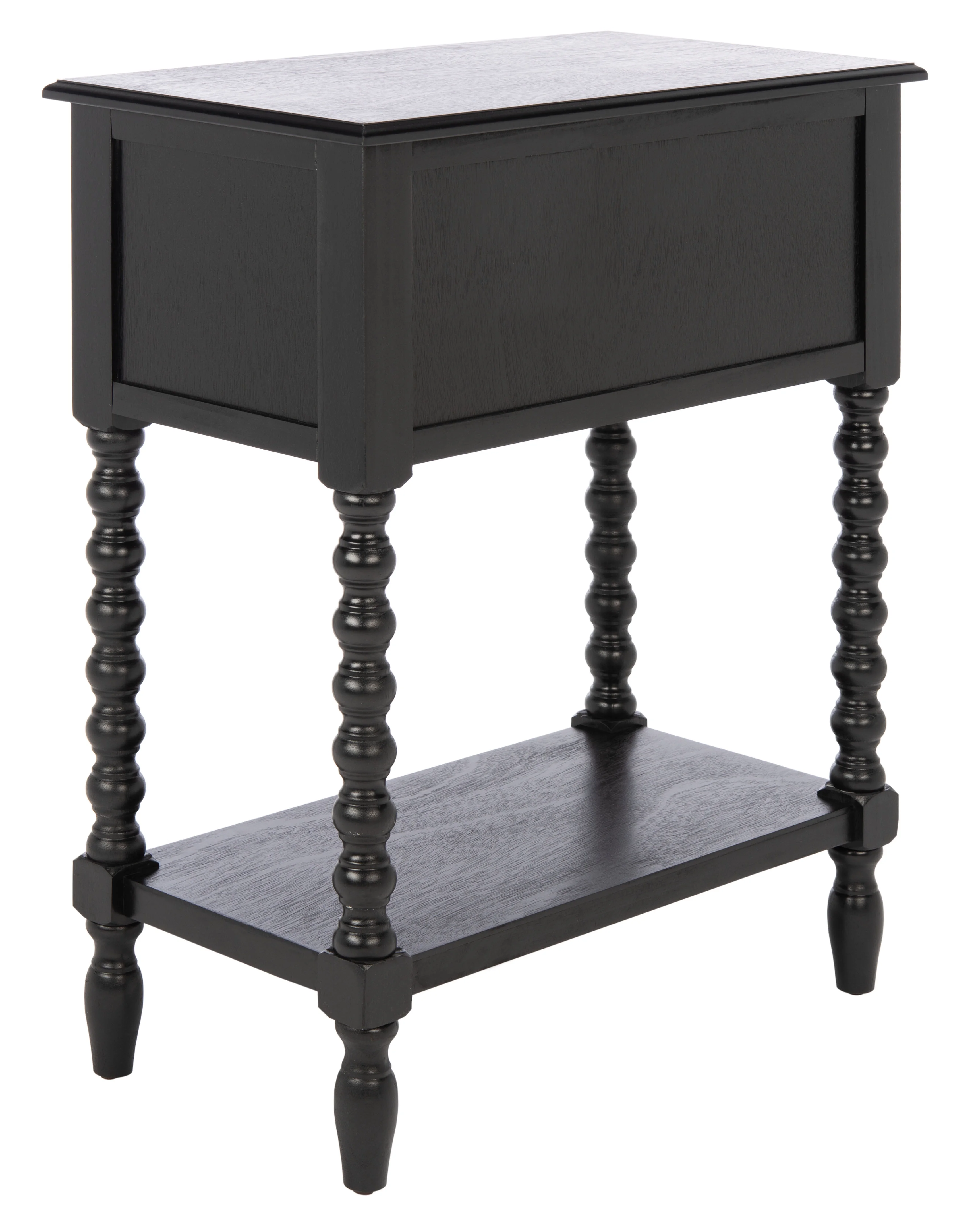 SAFAVIEH Athena French 3-Drawer Black Wood Rectangle Console Table (23.5 in. W x 13 in. D x 29.5 in. H)