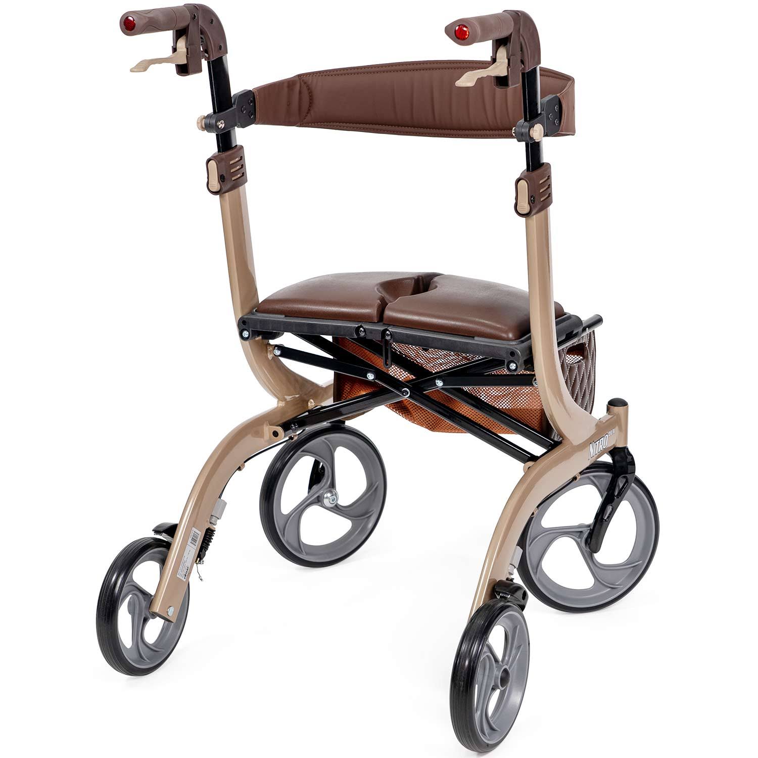 Drive Medical Nitro DLX Euro Style Rollator Rolling Walker, Brown