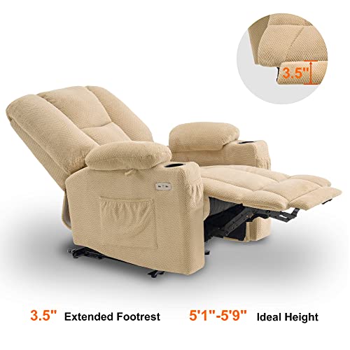 MCombo Zero Gravity Power Recliner Chair with Heat and Vibration Massage, Reclining Chair with USB & Type C Ports, Cup Holders for Living Room