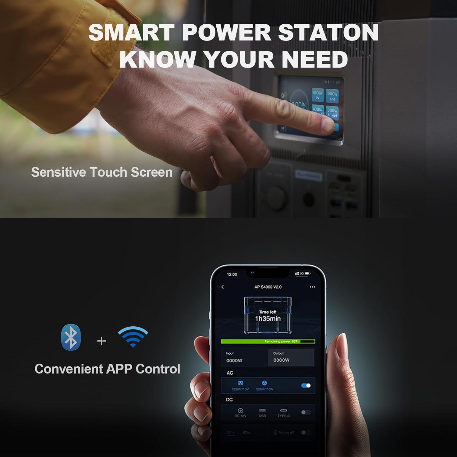 ALLPOWERS R4000 Portable Power Station, 3456Wh LiFePO4 Portable Home Battery, Huge 3600W AC Output x5, 1.2H Fast Charge