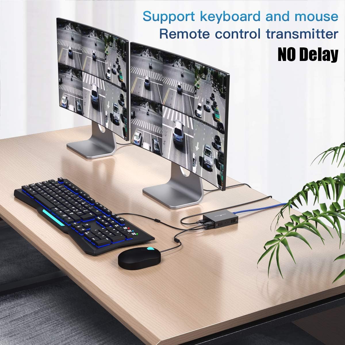 HDMI KVM USB Extender, PWAY Audio Video Extender Over Ethernet Cat5e/6 Up to 50m/164ft