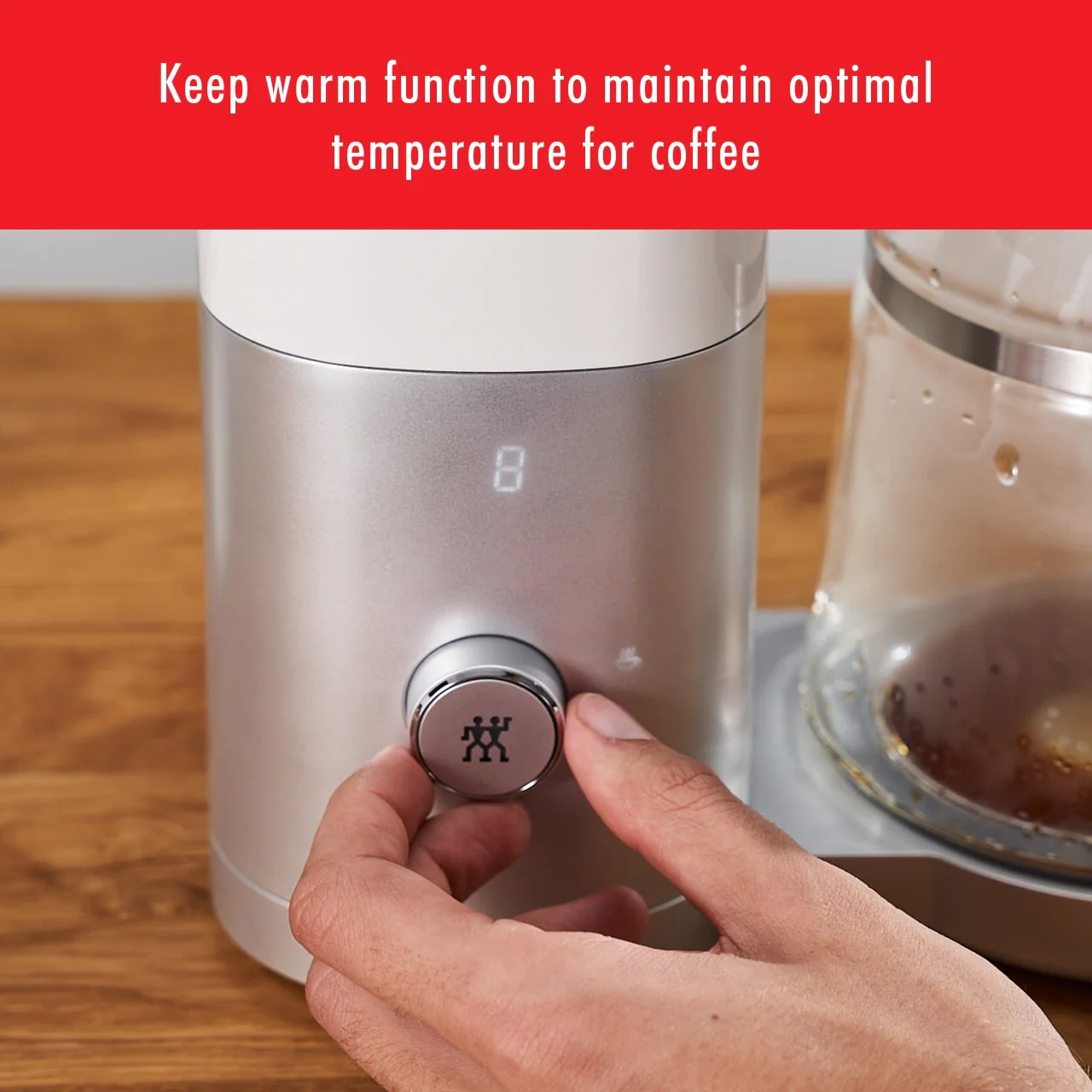 ZWILLING Enfinigy Glass Drip Coffee Maker 12 Cup, Awarded the SCA Golden Cup Standard, Silver