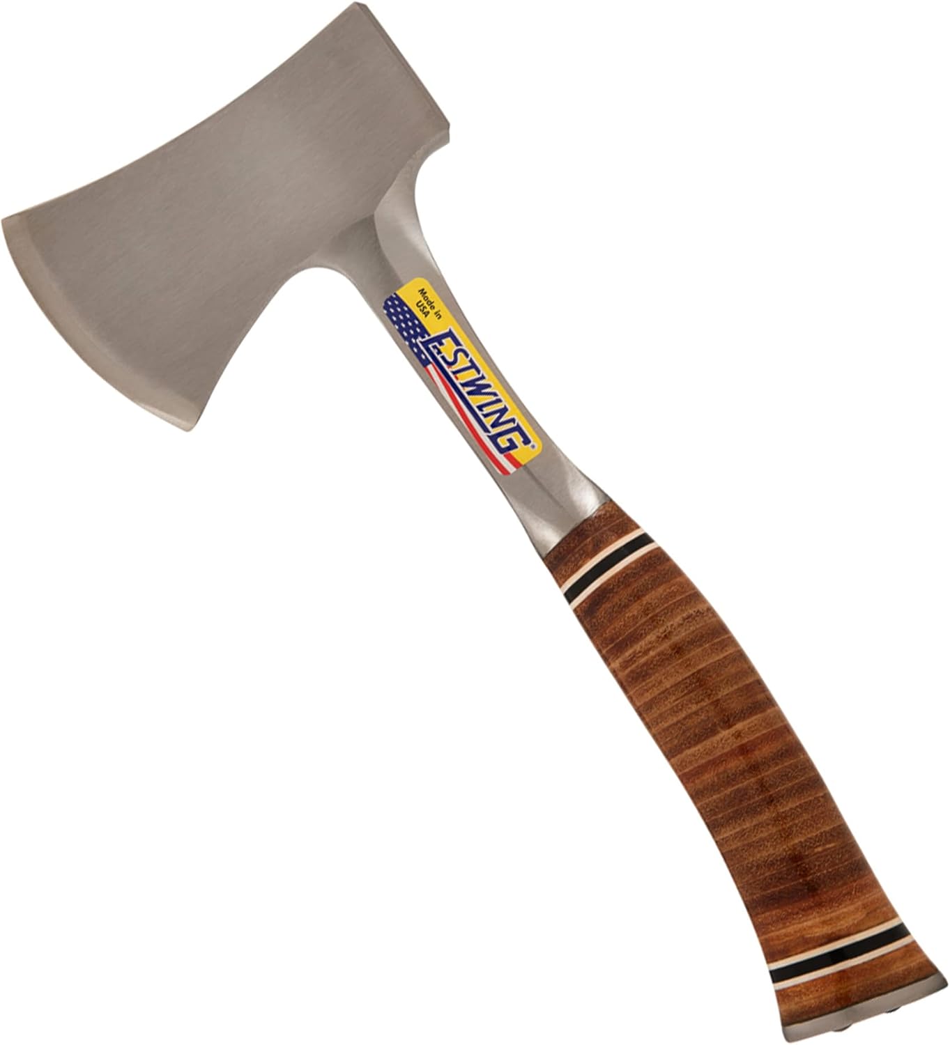 Estwing Sportsman's Axe - 12" Camping Hatchet with Forged Steel Construction & Genuine Leather Grip - E14A