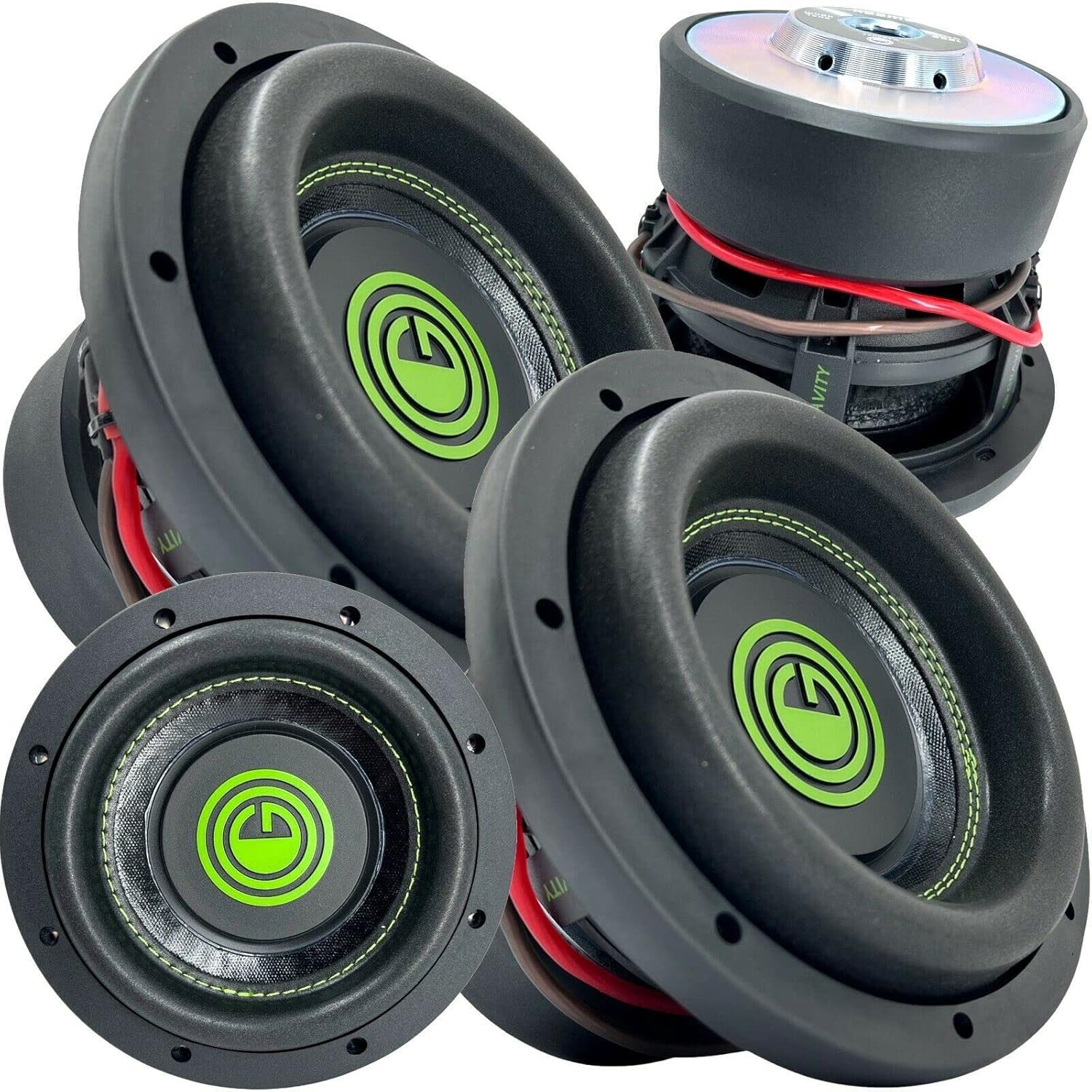 2X Gravity 8 Inch 1200 Watt Car Audio Subwoofer w/ 4 Ohm DVC Power 8' Sub Pair - Feature Dual Voice Coil, Thick Magnet, Design for Car, ATV, Van