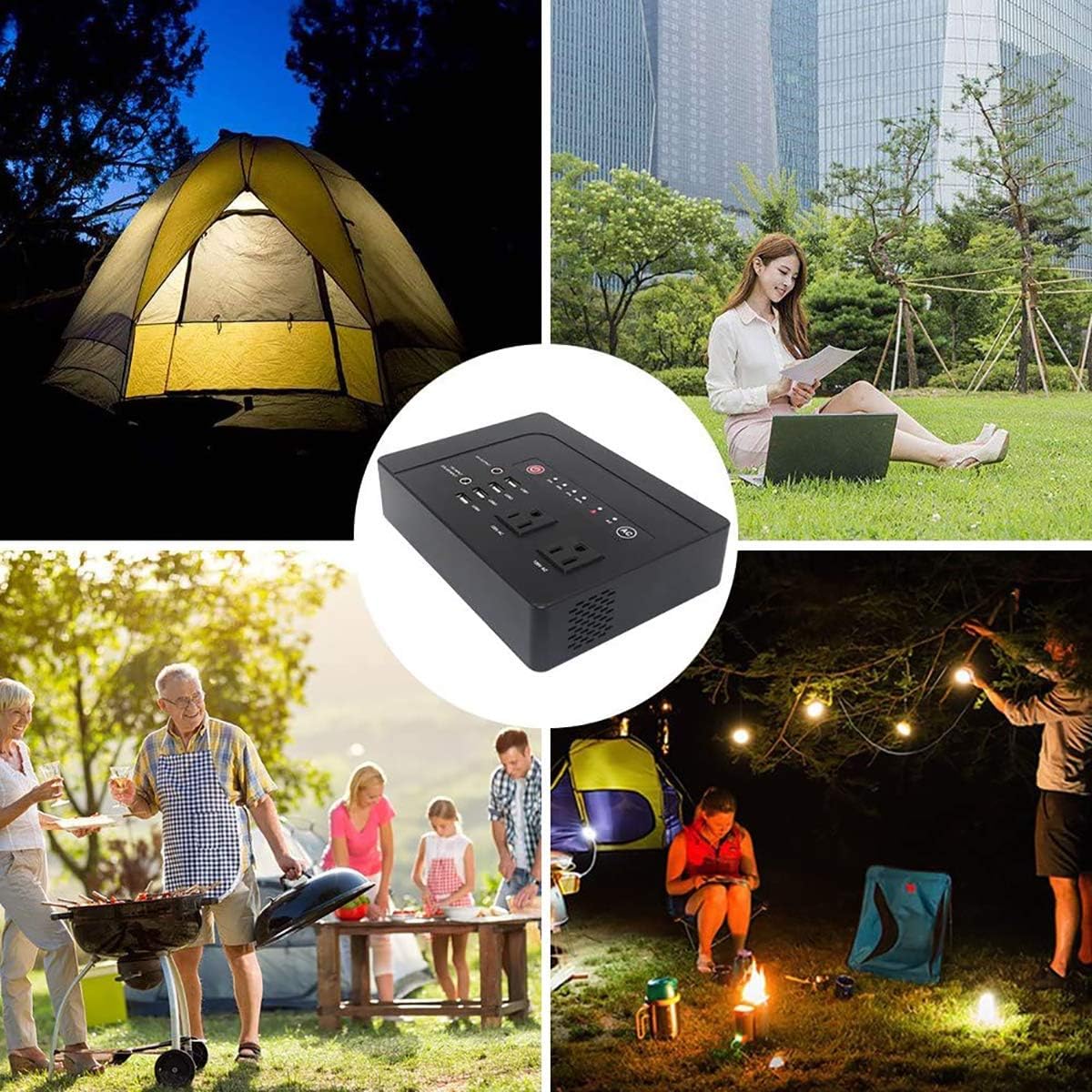 Powkey AC Power Bank, 200Watts External Battery Pack 42000mAh Camping Supply for CPAP,Emergency Power for Family,2 DC Ports, 2 AC Ports, 4 USB Ports