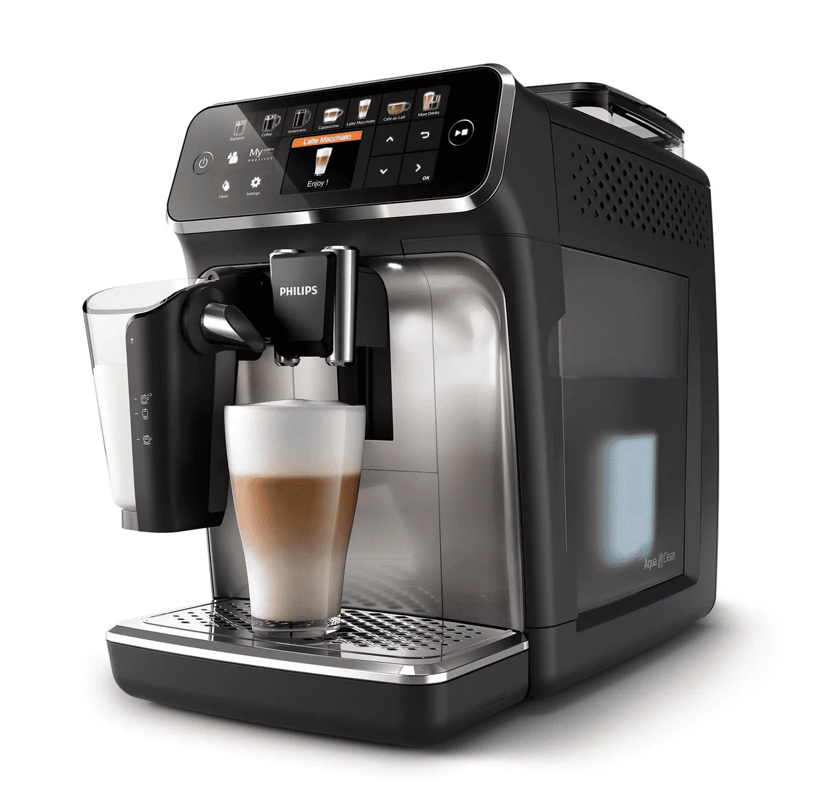 Restored Philips 5400 LatteGo Superautomatic Espresso Machine, Black - EP5447/94 (Refurbished)