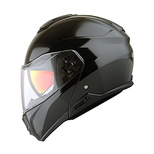 Martian Motorcycle Modular Full Face Helmet Flip up Dual Visor Sun Shield: HG362 Matt Black