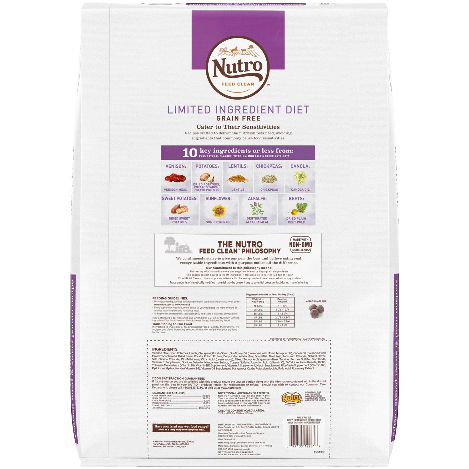 Nutro Limited Ingredient Diet Grain Free Adult Venison & Sweet Potato Dry Dog Food